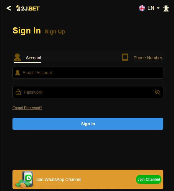2jbet Sign In
